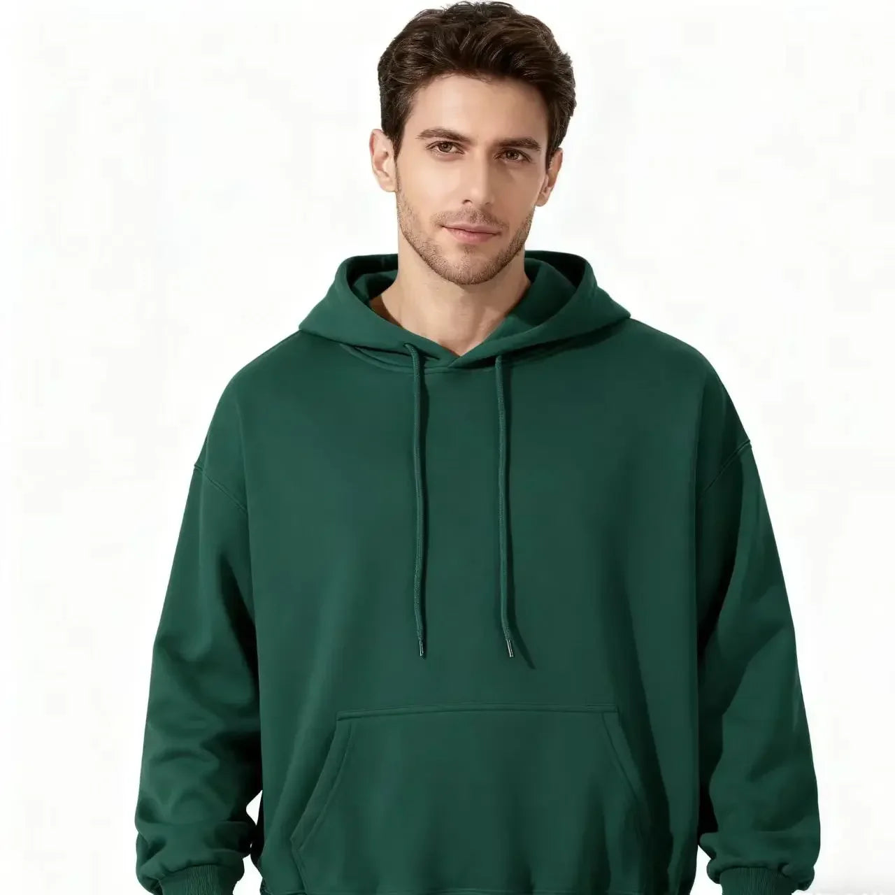 2026 Men's wide Hood Sweatshirt European and American men's and men Sweatshirt Solid Harajuku Long Sleeve Female Loose male Coat BAZAARHUBO