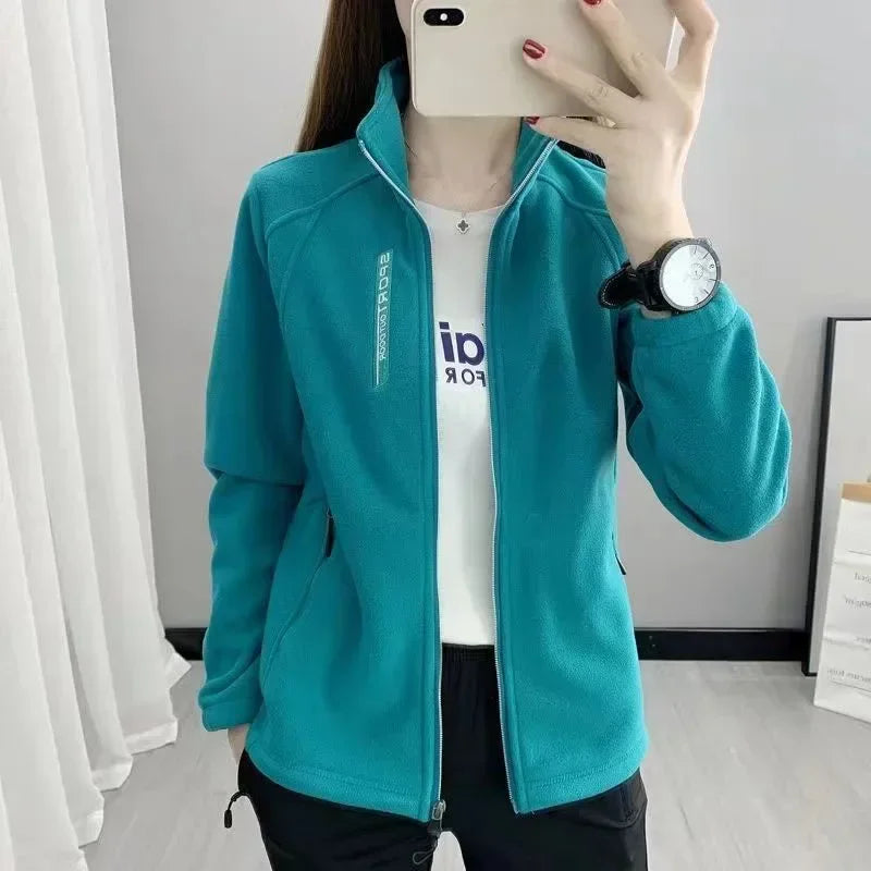 Smvp 2024 Autumn Winter New Casual Standing Neck Thickened Clothing Coat Lady Two-sided Fleece Outdoor Sport Keep Warm Overcoat