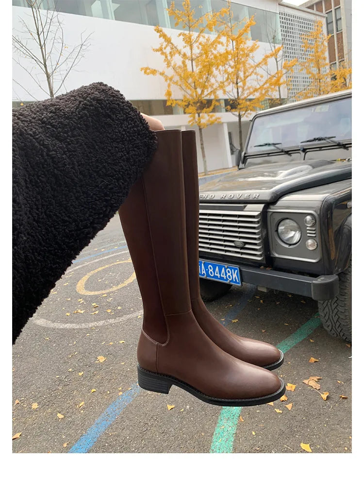 2026 Autumn/Winter Ankle Boots Women Basic Chelsea Botas Mujer Low Thick Heels Short Booties PU Leather Slip On Stretch Botines