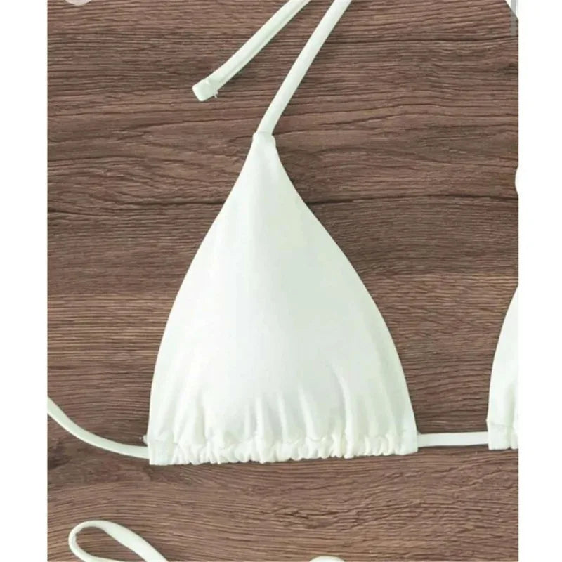 Women Two Piece Bikini Set 3D Floral Bandeau Swimwear Sexy Brazilian Bikini Lace Up Bathing Suit Separate Beachwear For Women