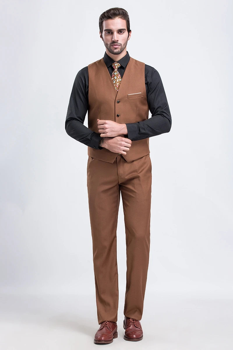 M-6XL Luxurious Fashion High-end Solid Color Men's Official Business Casual Suit Vest Groom Wedding Dress Party Male Waist Coat