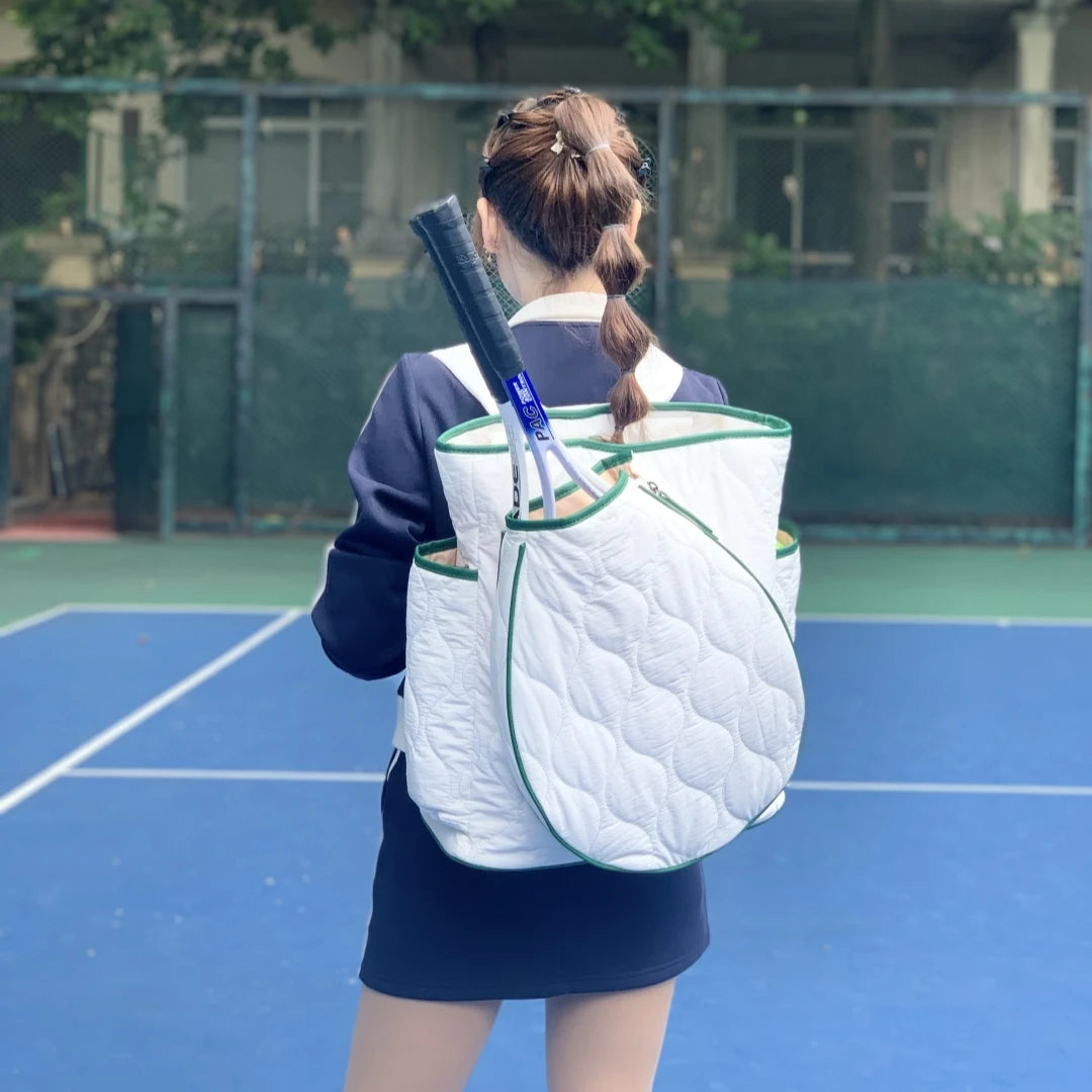 High quality women Large Capacity Zipper Tennis Racket Sling Sport Quilted Puffer Pickleball Bag Large Capacity Duffel Bag