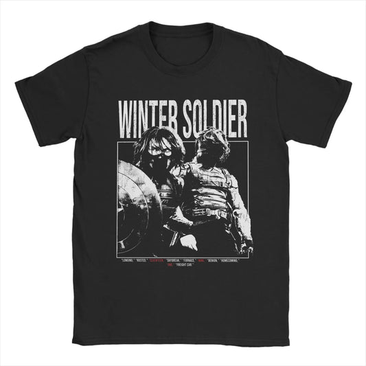 2026 Bucky Barnes Thunderbolts Winter Soldier Sebastian Stan T-Shirts for Men Cotton Tee Shirt O Neck T Shirts Birthday Clothes