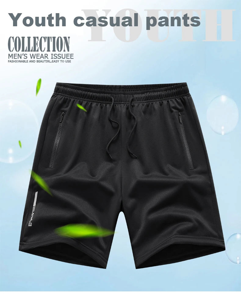 Men's Summer Sports Shorts Ice Silk Breathable Five-Point Running Fitness Loose Clothing