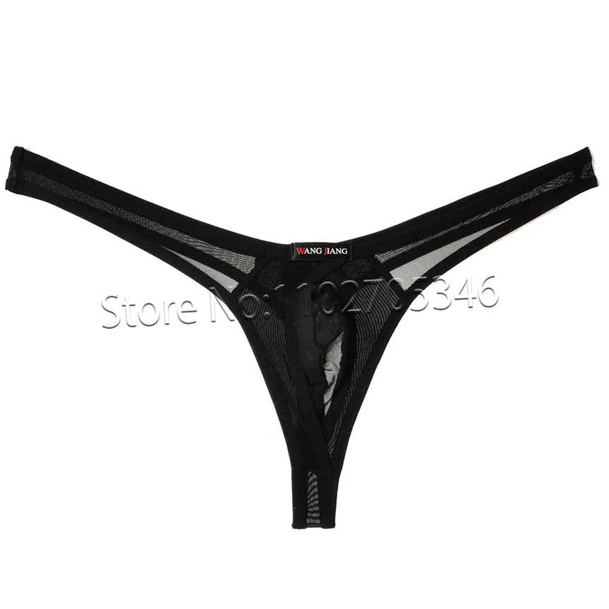 Men's Thong Underwear Contour Pouch Tangas Elastic Male Bikini Briefs Lingerie Comfortable Sissy Panties Silky Underwear Beach