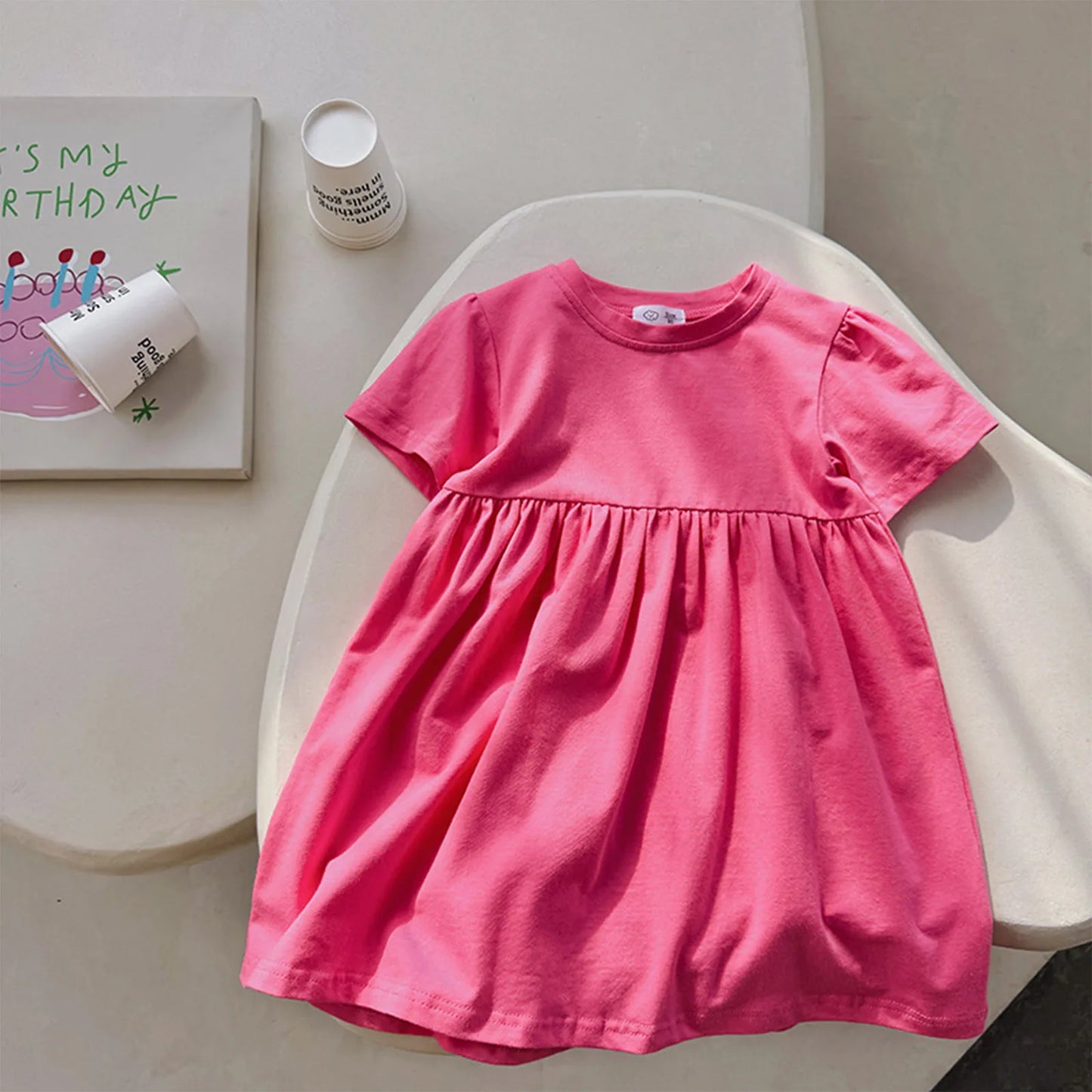 Kids Girls Summer Fashion Casual Sweet A-line Dress Playwear Sundress for Birthday Party Daily School Beach Vacation Photography