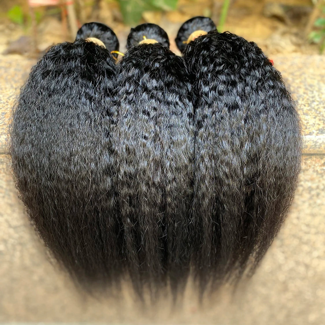 HairUGo Brazilian Kinky Straight 1/3 Bundles Remy Yaki Straight Bundles Human Hair Extensions Natural Color Human Hair Weave