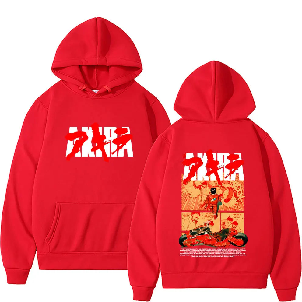 Japanese Science Fiction Cartoon Movie Anime Akira Shotaro Kaneda Graphic Hoodie Men Women Cotton Oversized Pullover Sweatshirt BAZAARHUBO