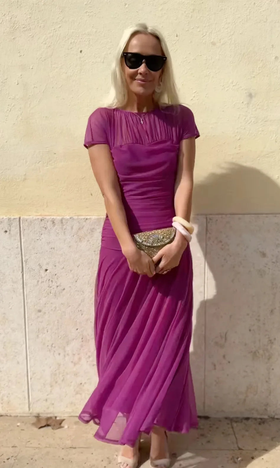 Foreign Style Streetwear For Woman Summer Streetwea O-neck Fashion Short Sleeves A-line Dresses Ladies Solid Big Hem Vestidos