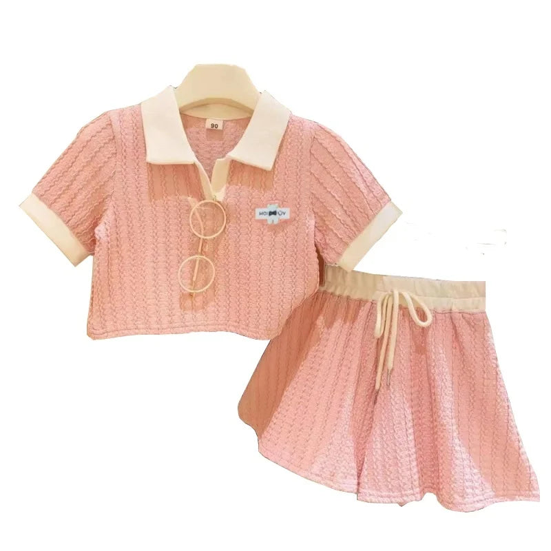 Kids Girls Short Sleeve Top+Shorts 2Pcs Clothes Set Children New Summer Casual Outfits Comforts Sportswear Suits For 2-10 Years
