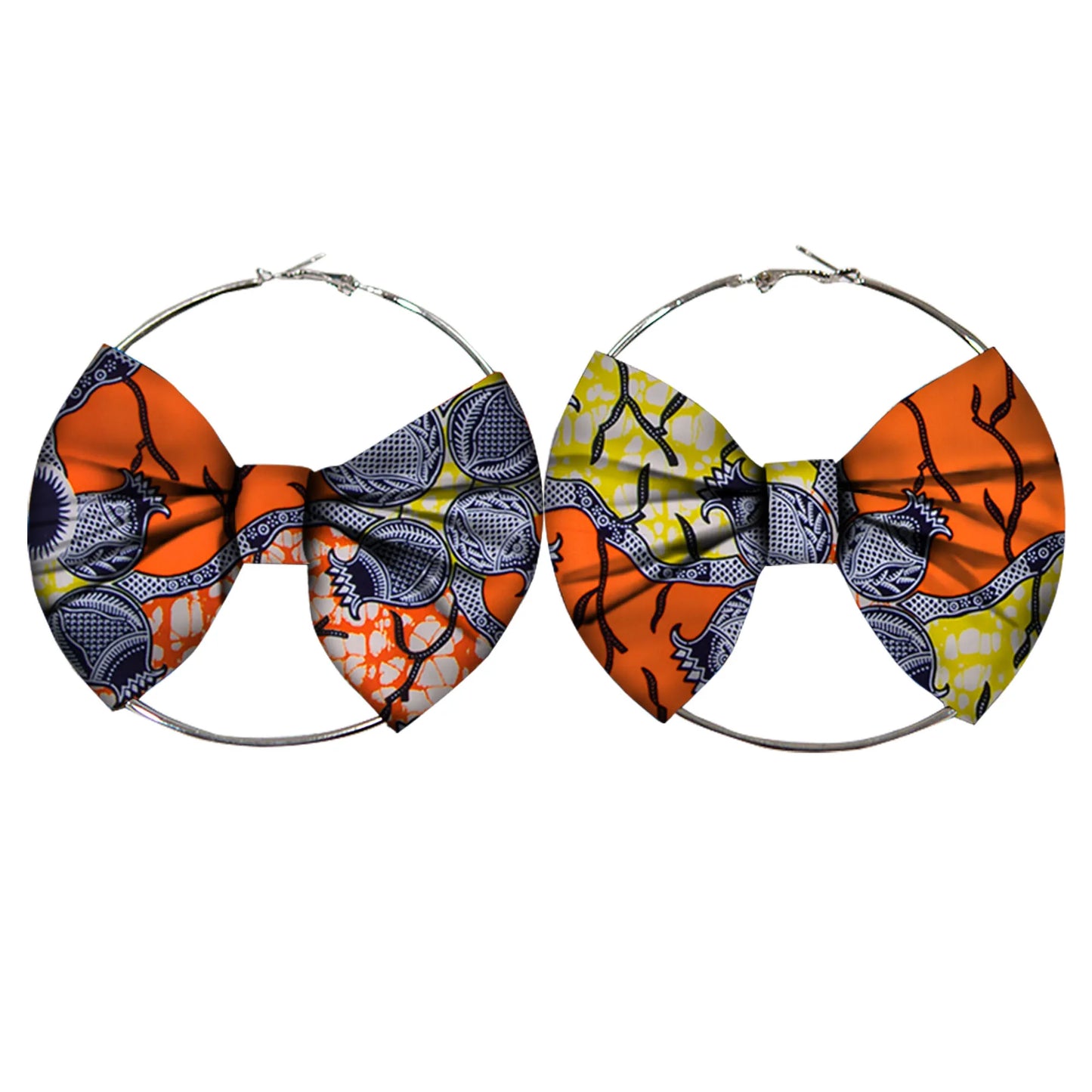African Earrings Fashion Women Africa Handmade Statement Circle Jewellery Print Wax Fabric Accessories WYA078