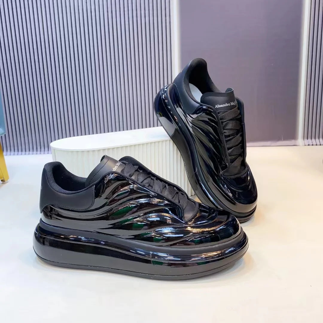 Handcrafted Leather Casual Sneakers Man Platform Trainers Unisex Originality Flat Loafers Men's Footwear