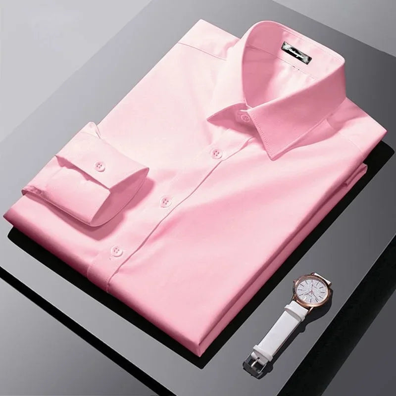 Red Men's Shirt Long Sleeve Slim Fit Business Suit Shirt Best Man Men's Large ropa clothing shirts for men