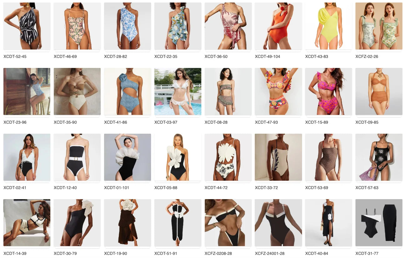 Fashionable ladies' two-piece swimsuits summer strapless bikini swimsuits solid-color strapless sexy swimsuits