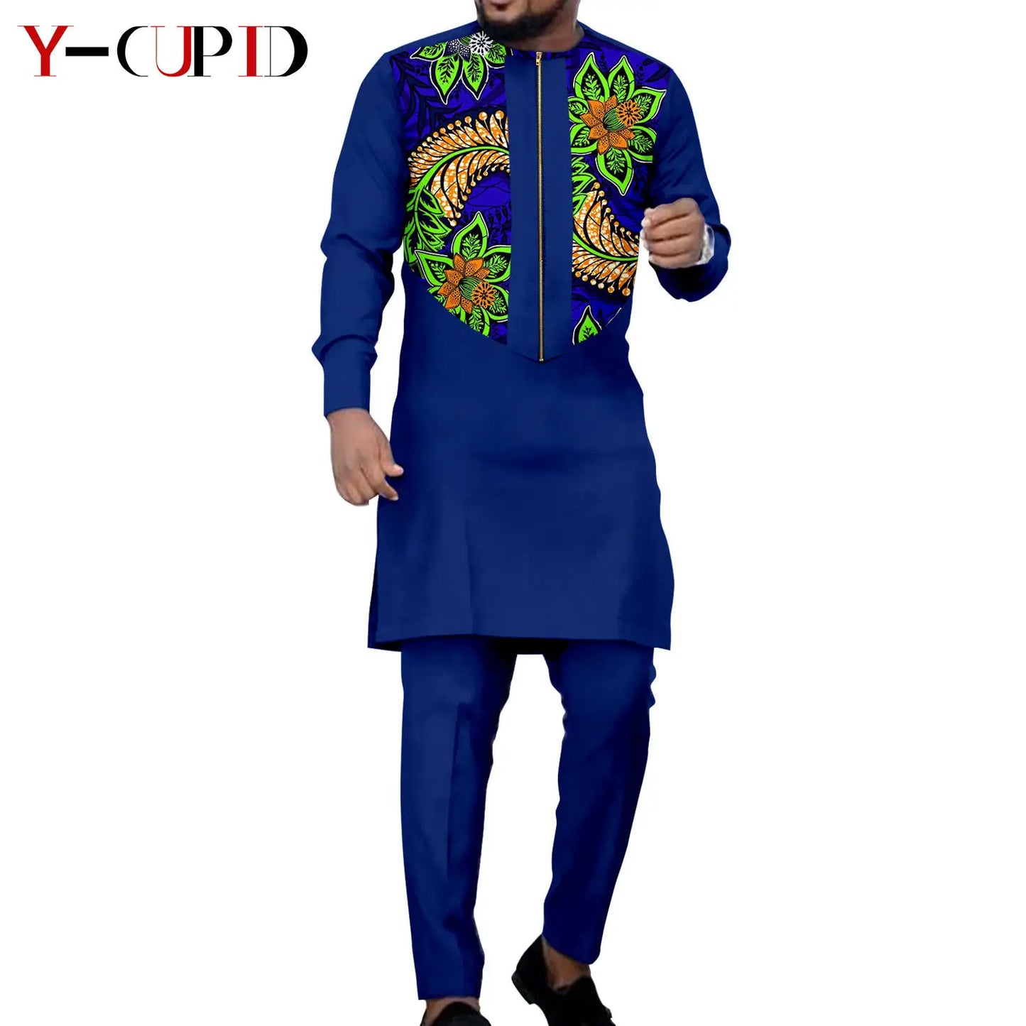 African Dresses for Women Matching Couple Outfits Bazin Riche Men Top and Pant Sets Dashiki Outwear for Party Vestidos Y23C067