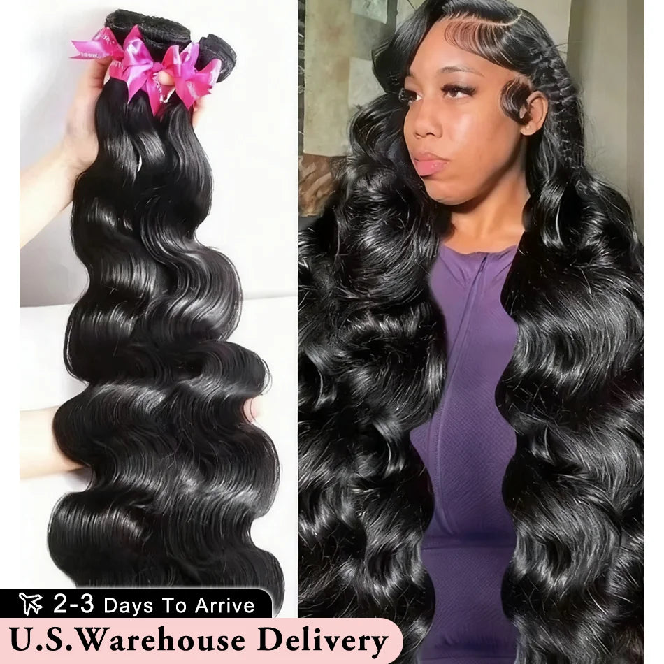 40 50 Inch Body Wave Human Hair Bundles Virgin Raw Human Hair Bundles 16A Brazilian Remy Weave Double Weft Hair Extensions