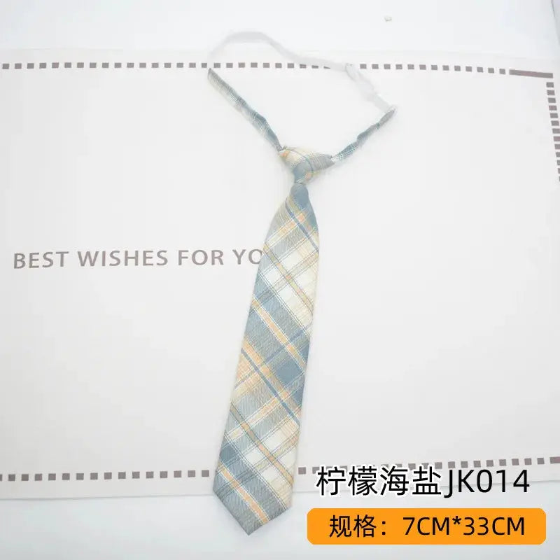 Trendy JK Ties Bowtie Women College Student Collar Neckwear Daily Shirt Accessories Cotton Plaid Bowknot Lolita Girls Lazy-tie BAZAARHUBO
