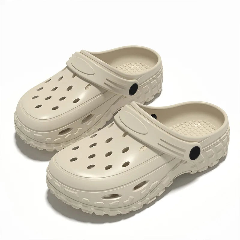 Men Platform Sandals 2025 Summer Closed Toe Non-slip Beach Sandals Woman Lightweight Soft Bottom Non-slip Sandalias for Home