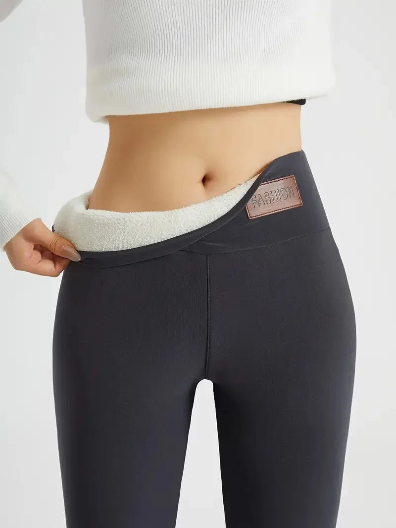 Fashionable Women's Warm High Waisted Leggings For Autumn and Winter Elastic and Comfortable Flattering Fit Durable Fabric