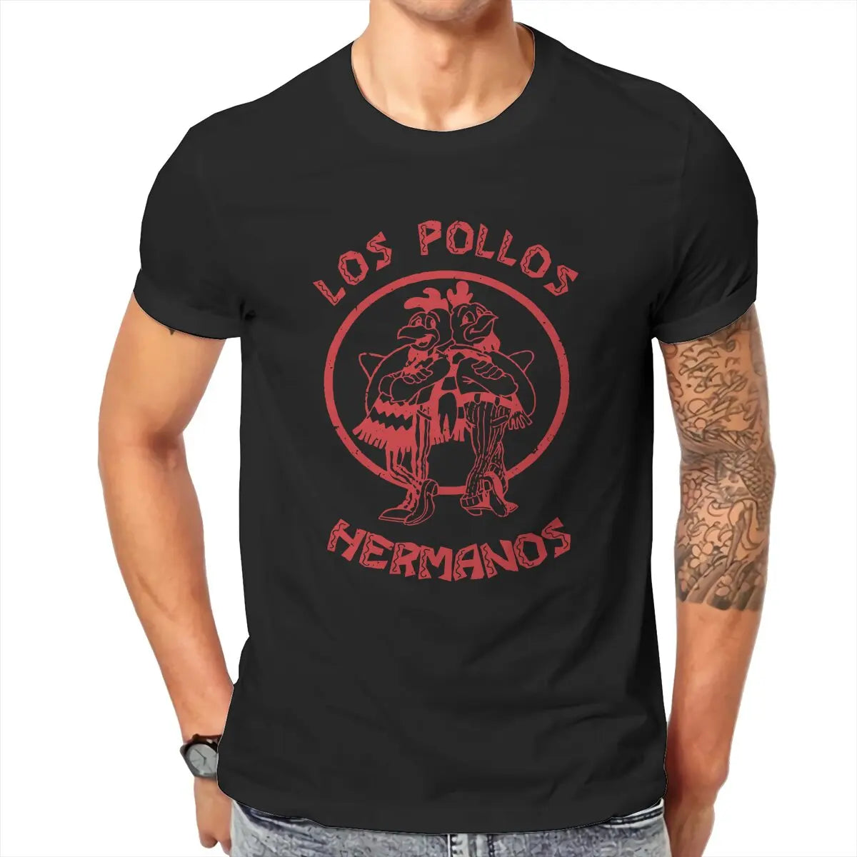Funny Breakings Bads T-Shirt Men Crewneck Cotton T Shirt Chicken Brothers Short Sleeve Tees Printing Tops