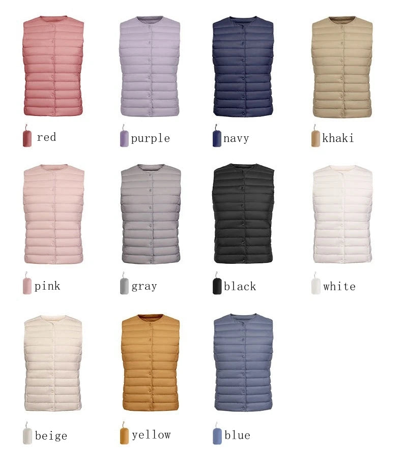NewBang 90% Matte Fabric Womens Ultra Light Down Vest Waistcoat Sleeveless