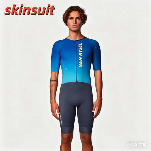 Man's Triathlon Trisuit World Champ Long Sleeve Skinsuit Clothing Swimming Cycling Running Wetsuit Competition Cycling Apparel