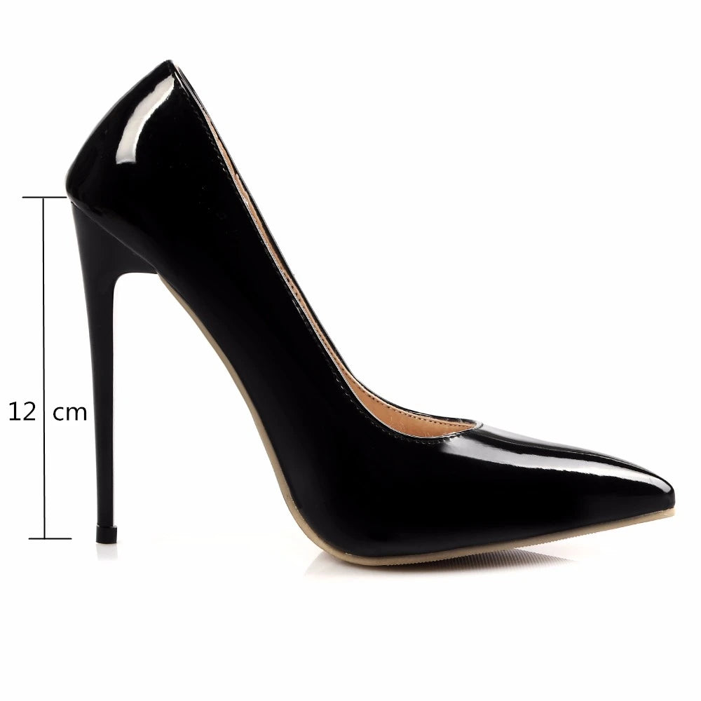 Fashion High Heels Women Pumps Shoes Brand Designer Point Toe Black Red White Nude Heeled Sexy Wedding Party Shoes Lady Big Size