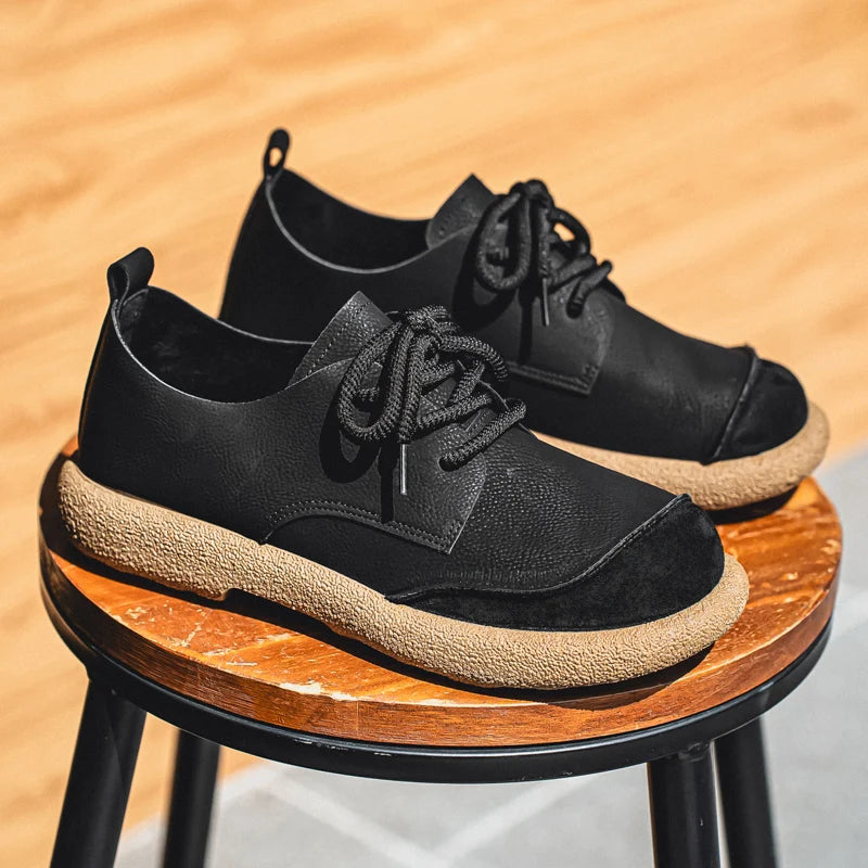 Luxury Brand Men's Casual Shoes Fashion Handmade Walking Shoes Lightweight Leisure Footwear Outdoor Sneakers Leather Work Shoes