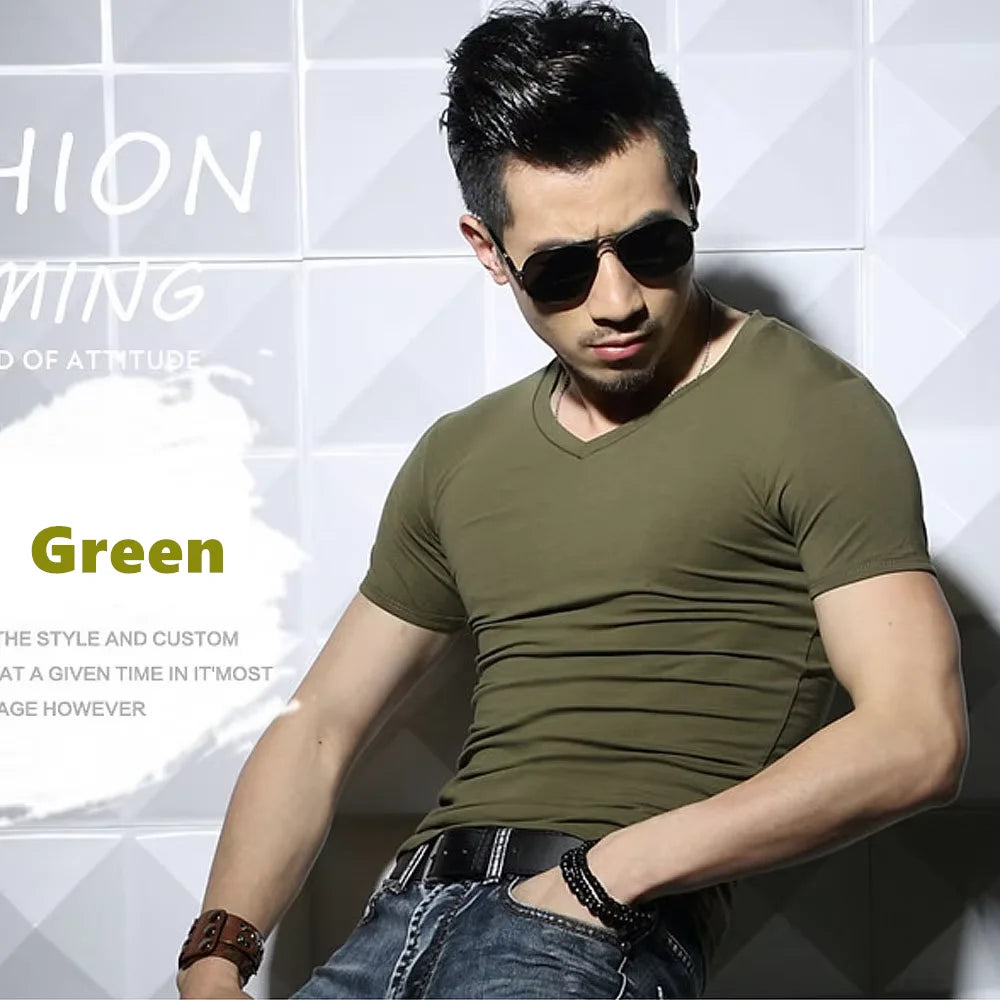 Men's T Shirt Short Sleeve Men T-Shirt O-Neck Slim Solid Color Half Sleeved Man Tops Tee Shirt 2026 MRMT Men T Shirt Clothing