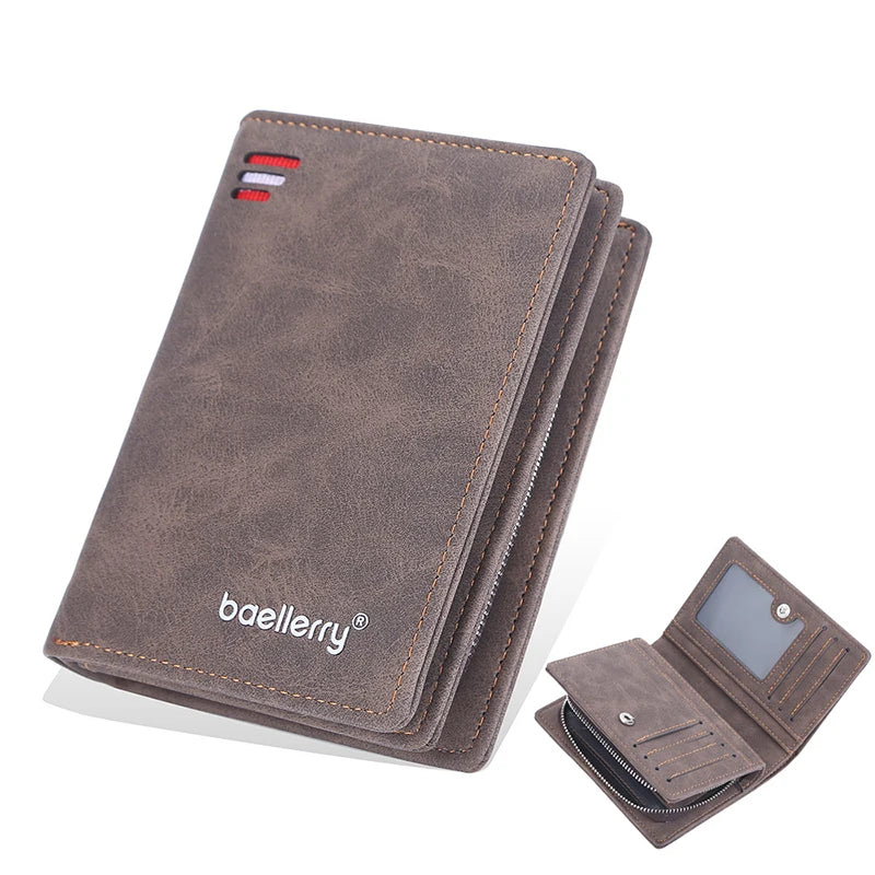 Baellerry New Men Wallets High Quality Brand Card Holder Short Male Purses Zipper Coin Pocket Large Capacity Men's Wallet