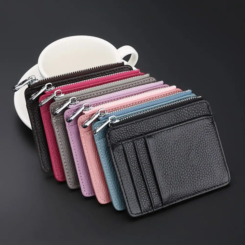 Universal Genuine Leather Card Case Multi-card Slot Ultra Thin Card Holder Simple Travel Card Organizer Men Women