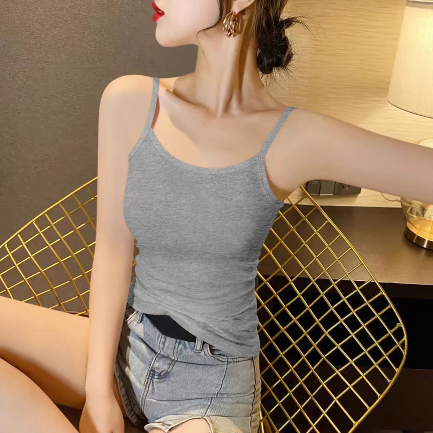 Chic Loose Tank Top Sleeveless Daily Wear Moisture Wicking Base Layer Women Vest