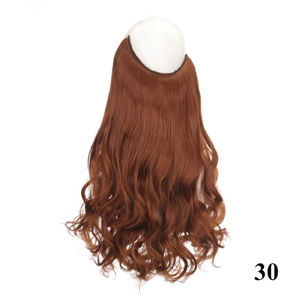 Fish line hair extension piece length (40cm 50cm 60cm) straight hair curly hair daily wear suitable for all women