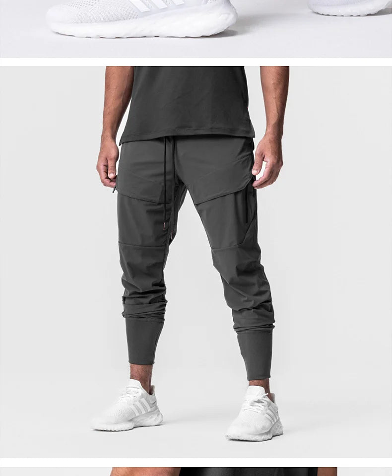 Mens Summer Quick Dry Streetwear Trousers Man Running Joggers Pants Sweatpants Bodybuilding Sports Compression Trackpants