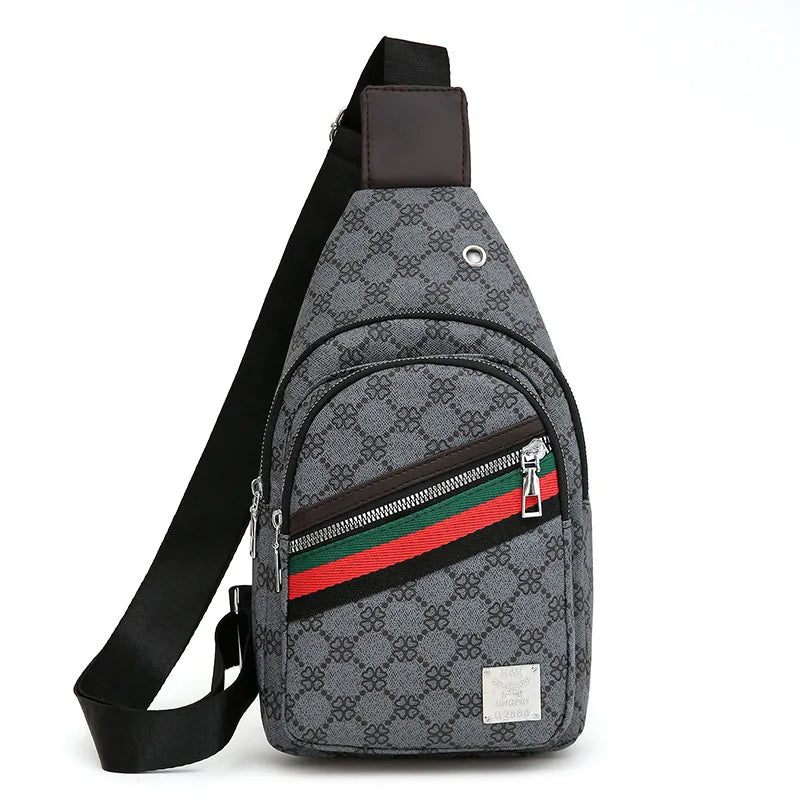 Men's Multifunction Messenger Bag Shoulder Cloth Chest Bags Crossbody Casual  Handbag with Earphone Hole