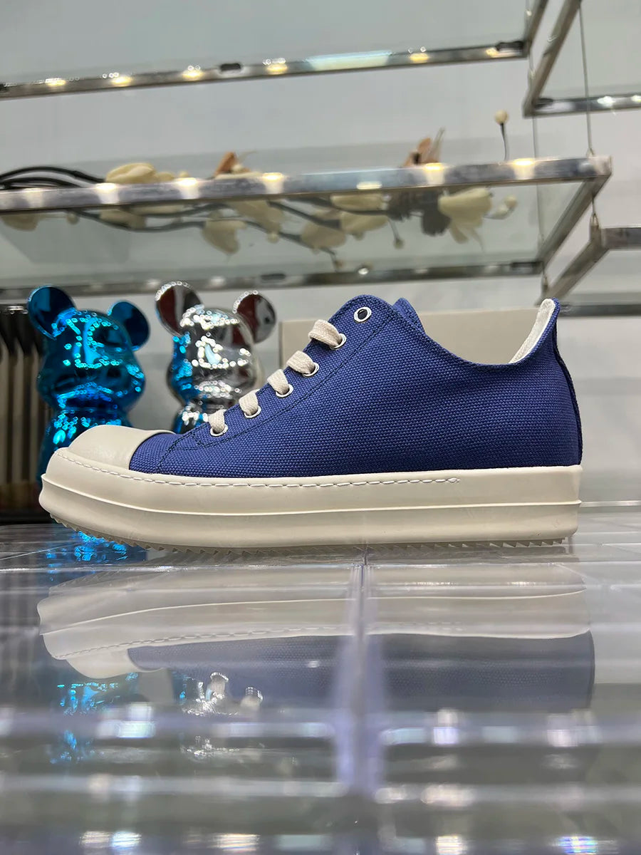 Ro Casual Shoes Women Low Top Quality Canvas Denim Summer Breathable Original Thick Sole Increases Height Men Luxury Sneakers