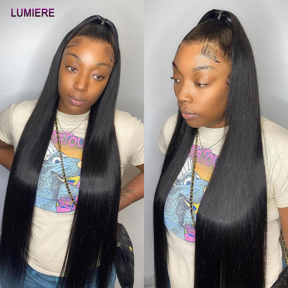 38 40 Inch Bone Straight 100% Virgin Unprocessed Human Hair Bundles Deal Raw Hair Extensions Brazilian Natural Black Wholesale
