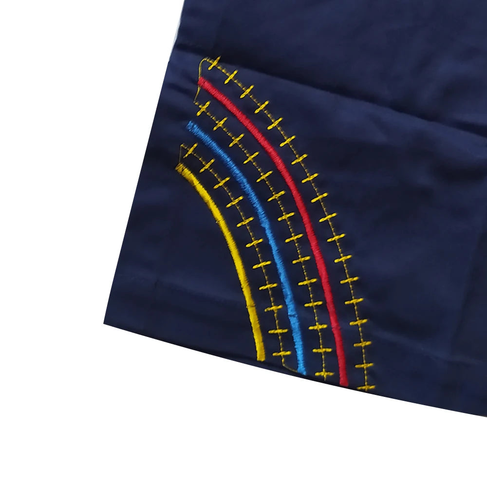 Colorful Embroidery African Men's Shirts Fashion Round Collar Loose Casual Blouse Cotton Tops Short Sleeve Tee Summer 2023