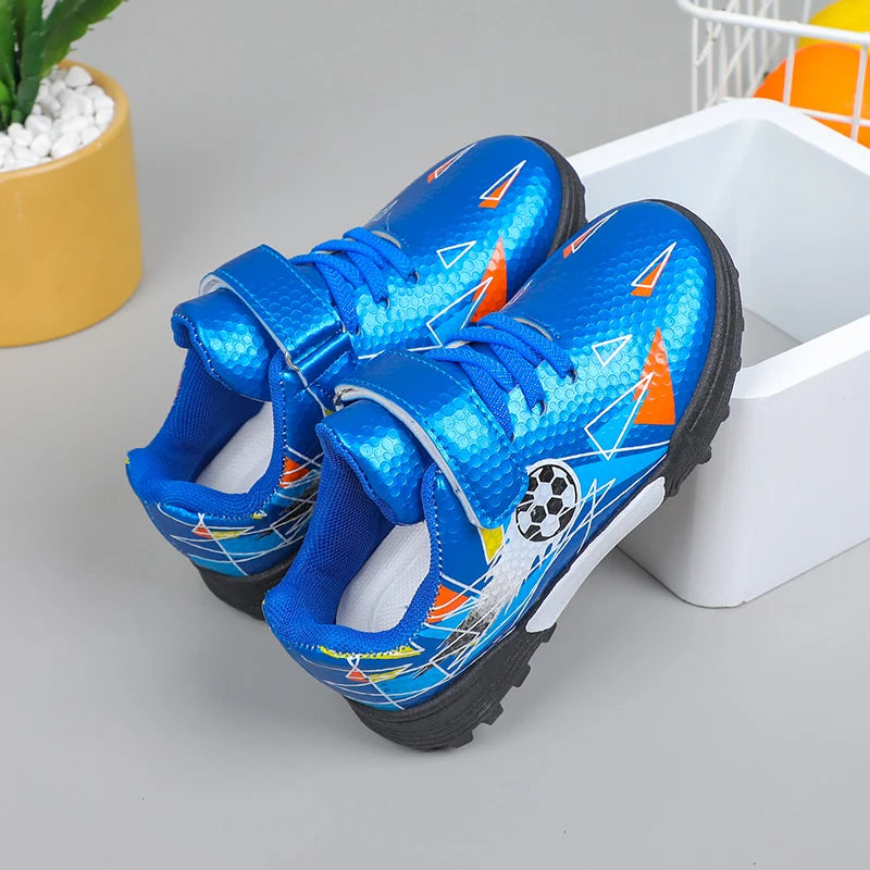 Children's Fashion All-Season Casual Flat Shoes Cartoon Cool Boys and Girls Football Casual Sports Shoes