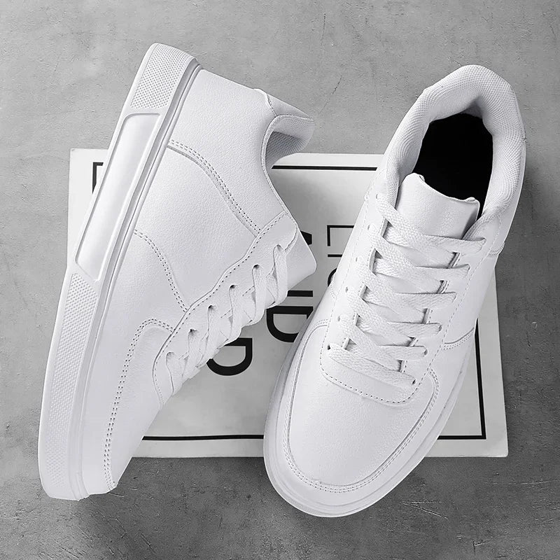 Size 50 Fashion Leather Men White Sneakers Classic Casual Shoes Outdoor Walking Shoes Couple Footwear Oversized 49 Board shoes