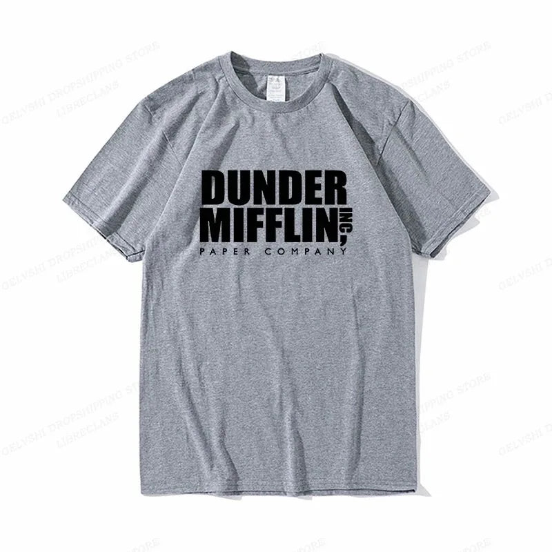 DUNDER MIFFLIN T Shirt Men Fashion T-shirts Cotton Tshirt Office Tops Tees Women Tshirt Boy Tees Summer Camisetas Letter Clothes