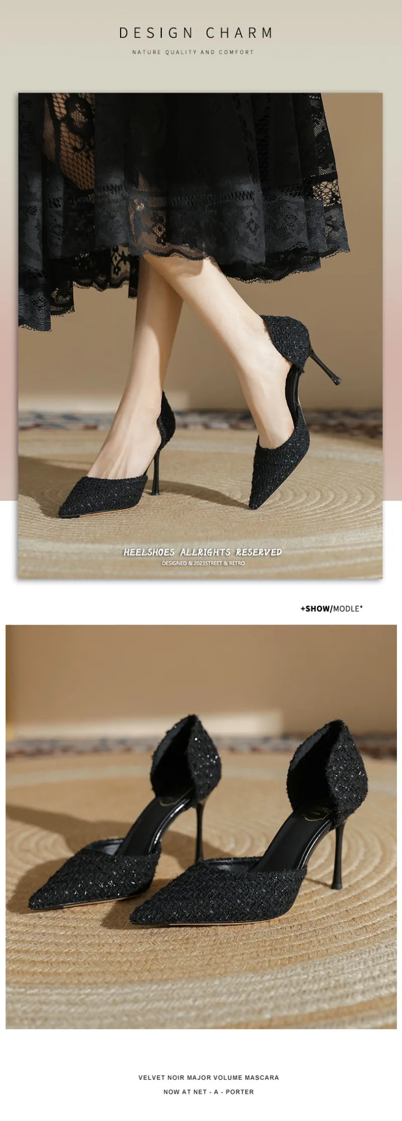 Women's Fashion High Heels Autumn New Thin Heel Pointed Temperament Simple Hollow Temperament Single Shoes