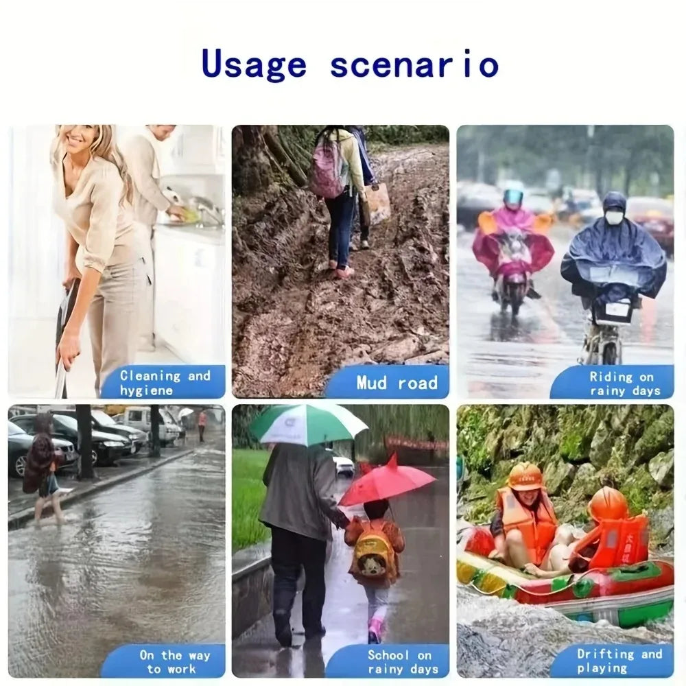 10Pcs Disposable Rain Shoe Covers Transparent Non Slip Waterproof Protectors Uses for Outdoor Wet Weather