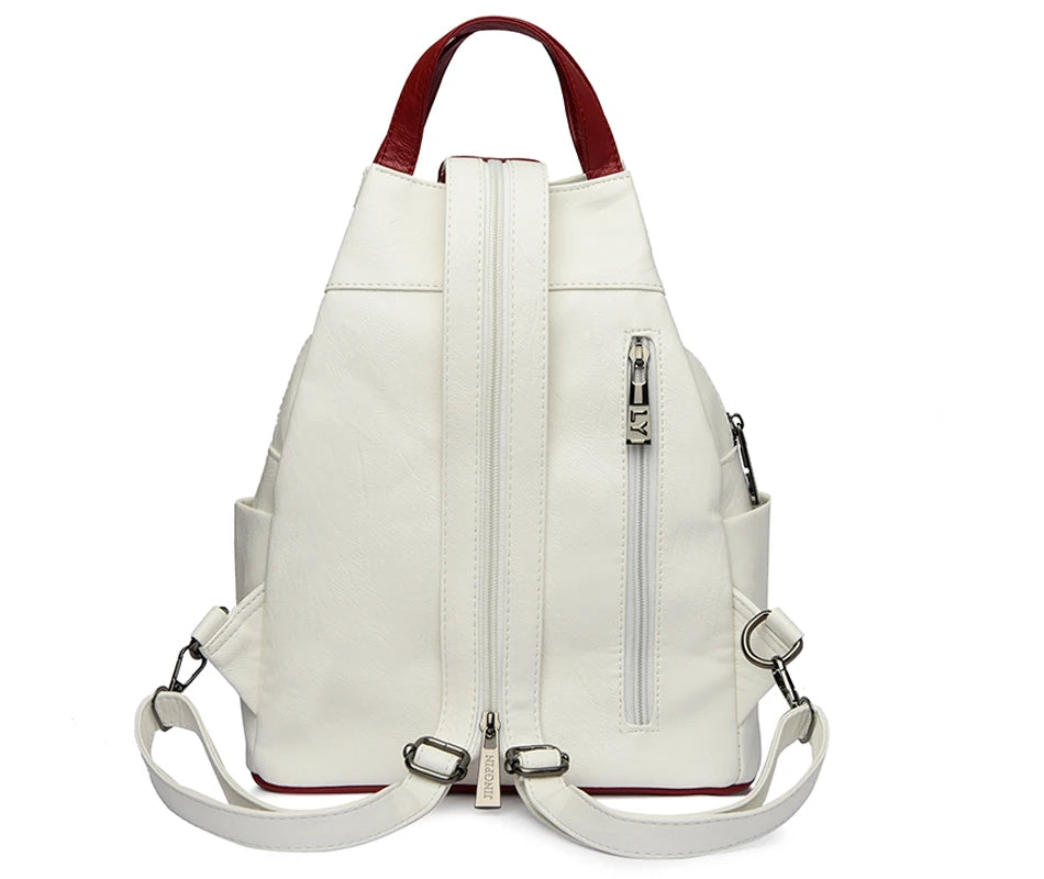 Women Leather Backpacks Zipper Female Chest Bag Travel Back Pack Ladies Bagpack Mochilas School Bags for Teenage Girls Sac A Dos