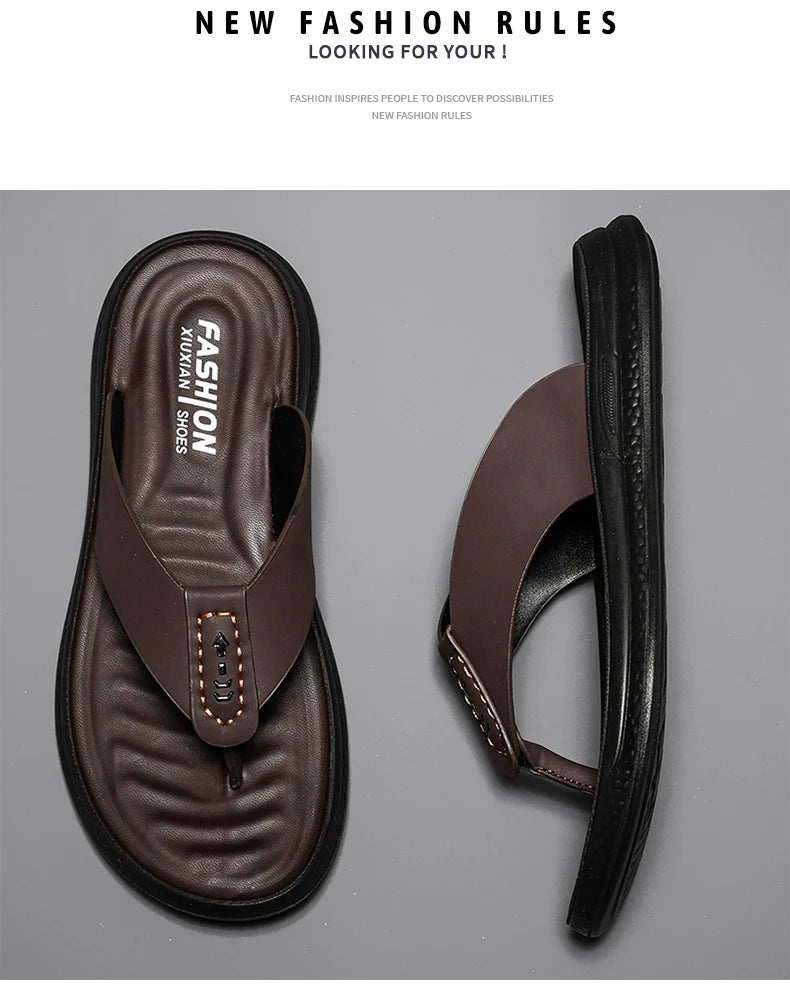 Summer men's high-quality outdoor casual slippers flip flops anti slip waterproof comfort beach shoes youth versatile sandals