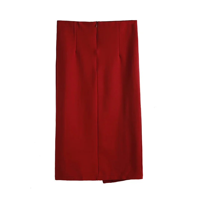 High Elastic European Style Sexy Split Package Hip Step Skirt High Waist Skirt
