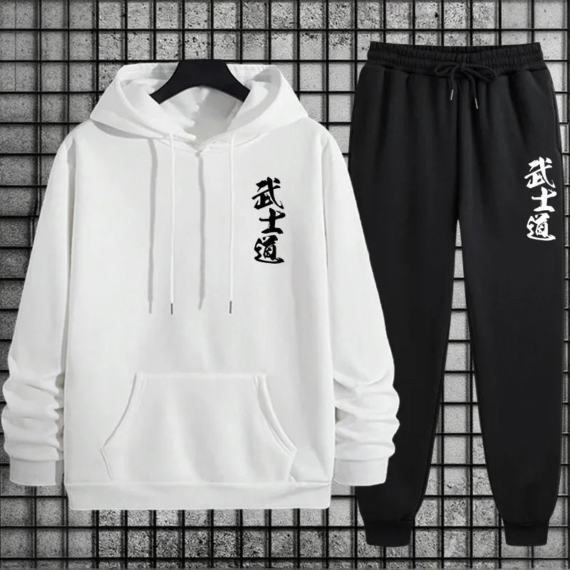 2026 New Arrival Men's Sportswear Hoodie + Pants Urban Casual Sport Jogging Suit Autumn Winter Male Fashion Sweatshirt Tracksuit BAZAARHUBO