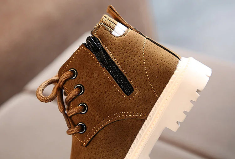 New Children's Casual Shoes Autumn Winter Kids Fashion Boots Leather Boys Girls Shoes Soft Antislip Sport Running Snow Boots
