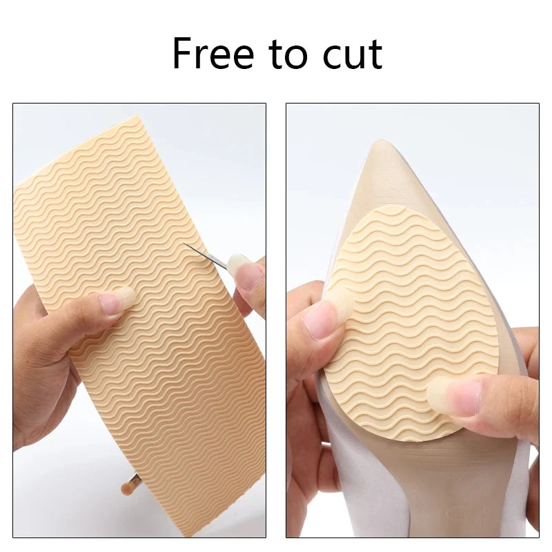 Women High Heels Rubber Sole Protector Non-Slip Wear-Resistant Forefoot Pads Self-Adhesive Insoles Sole Repair for Comfort