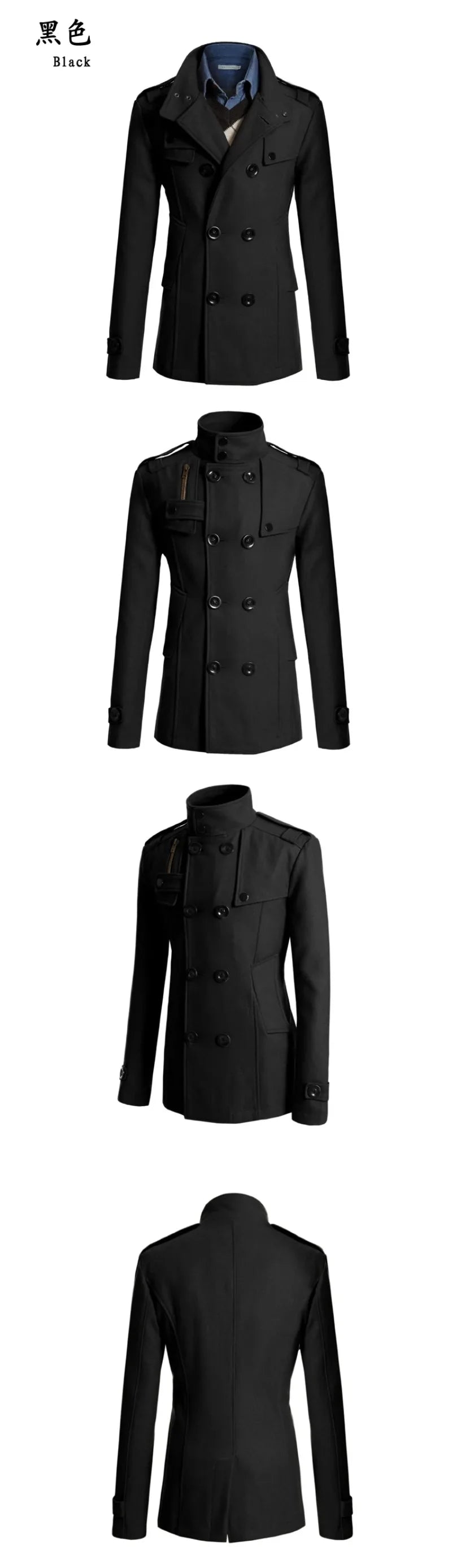 Medieval Coat Man New Men Wool Overcoat For Male Suit Woolen Windbreaker Coats Outer Wear Clothing Detective Cosplay Costumes